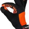 SAFE HANDLER Super Grip Gloves | Textured Grip Palm, Non-Slip Texture, Hook & Loop Wrist Strap, BLACK/ORANGE, L/XL, 1 pair (2 gloves) - Image 2