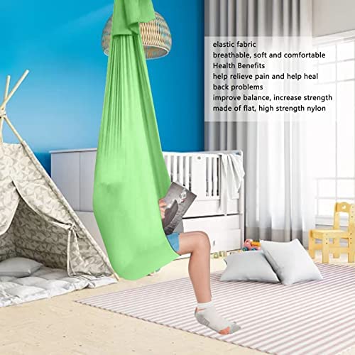 Luroze Aerial Yoga Hammock, High Strength Nylon Breathable Training Hammock Soft and Comfortable Relieve Pain Pilates Silk Swing Set for Yoga, Swing, Fitness(Green) - Image 2