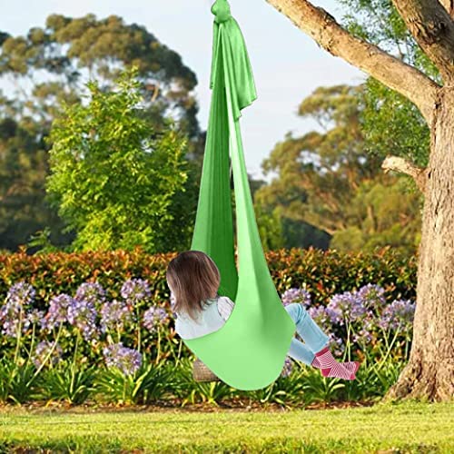 Luroze Aerial Yoga Hammock, High Strength Nylon Breathable Training Hammock Soft and Comfortable Relieve Pain Pilates Silk Swing Set for Yoga, Swing, Fitness(Green) - Image 3