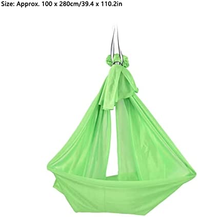 Luroze Aerial Yoga Hammock, High Strength Nylon Breathable Training Hammock Soft and Comfortable Relieve Pain Pilates Silk Swing Set for Yoga, Swing, Fitness(Green) - Image 7