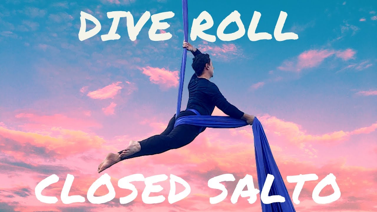 Aerial Silks Dive Roll DROP / Closed Salto TUTORIAL Aerial Tissu drop HOW TO AerialFitness
