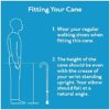 Carex Quad Cane with Small Base - Adjustable Height Quad Cane and Walking Stick with Small Base - Holds Up to 250 Pounds, Black, Universal, Pack of 1 - Image 8