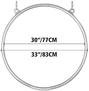 lullaboy Aerial Hoop,80cm Lyra Hoop,Complete Lyra Aerial Hoop Kit Stainless Strength Tested Double Point Circus Aerial Equipment Yoga Hoop Single Point Aerial Ring Set - Image 2
