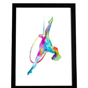 The flying lady"lyra/hoop yoga" art print.