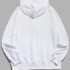ZAFUL Fleece Hoodie Unisex Men Rose Letter Kangaroo Pocket Pullover Sweatshirt - Image 2