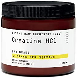 Beyond Raw Chemistry Labs Creatine HCl Powder | Improves Muscle Performance | 60 Servings