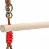 AIIAJJE Trapeze bar for Kids Trapeze Swing bar with Rings& Locking Carabiners for Indoor Jungle Gym Play Set and Outdoor Playground for Swingset ,Ninja line Backyard (Red) - Image 8