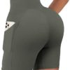 OMKAGI Women Cross Waist Workout Shorts with Pocket 5" Booty High Waisted Shorts - Image 3