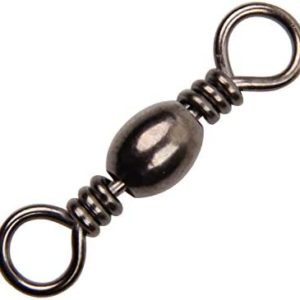 Fishing Barrel Swivels - 50/100 pcs Rolling Ball Bearing Fishing Swivel with Solid Ring Fishing Tackle Hook Line Connector Copper with Stainless Steel Black Nickle Coated Test Strength 35 - 165lbs