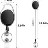 4 Pack Retractable Badge Reel with Carabiner Reel Clip Key Ring Heavy Duty Colorful Key Chain - Image 3