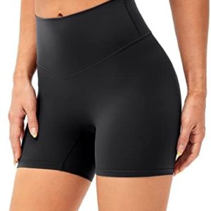 Lavento Women's Naked Feeling Biker Shorts - High Waisted Ultra Soft Workout Yoga Shorts - 5" / 6" Inseam