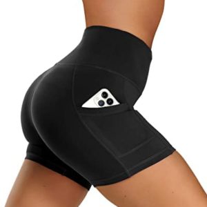 GAYHAY Biker Shorts with Pockets for Women – High Waisted Tummy Control Soft Workout Shorts for Yoga Athletic Running Cycling