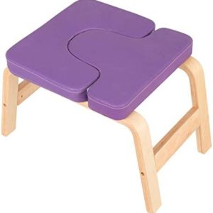 Puluomis Yoga Headstand Bench Stand Yoga Chair for Family, Gym - Wood and PU Pads