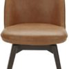 Amazon Brand – Rivet Contemporary Leather Dining Chair with Swivel Seat, 33"H, Cognac - Image 2