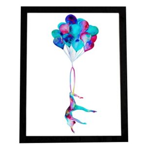 Carried away- Hoop yoga/Lyra - Fine Art watercolor print - Lyra gift - Lyra ballon - Aerialist gift - Aerialist art - Aerial balloon