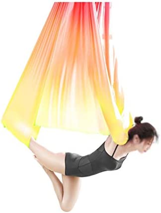 Multicolour Aerial Anti-Gravity Yoga Hammock Swing Flying Yoga Bed Bodybuilding Gym Fitness Equipment Inversion Trapeze (Color : B, Size : 5m)
