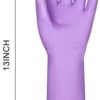 Reusable Kitchen Cleaning Gloves With Latex Free,Cotton Lining, Non- Slip Swirl Grip Gloves for Dishwashing 2 Pairs (Purple+Blue, Large) - Image 5