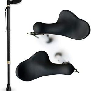 RMS Right Hand Walking Cane with Palm Grip Orthopedic Handle - Adjustable Offset Cane to Fit Individual's Palm Naturally - Ideal for Anyone with Arthritis or Carpal Tunnel Syndrome (Right Hand)