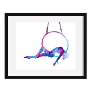 The balancing lady"lyra/hoop yoga" art print.