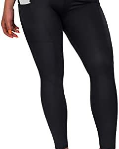 SUUKSESS Women Crossover Workout Leggings with Pockets High Waisted Gym Yoga Pants