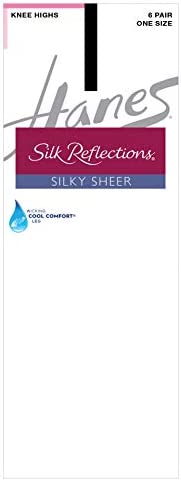 Hanes Silk Reflections Women's Knee High Reinforce Toe 2 Pack