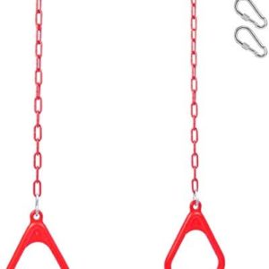 Lelly Q Children Hanging Ring, Kids Trapeze Swing Bar with Rings with Hanging Ropes A Pair of Adjustable Plastic Children Swing Gym Fitness Exercise Sports Hanging Ring for Children Kids