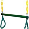 17.6" Monkey Bars for Kids Swing Set Accessories Outdoor - Trapeze Swing Bar for Playground Accessories with 48" Coated Chains 2 Snap Hooks - Hanging bar for Kids Jungle Gym Accessories (Green) - Image 5