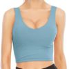 TASADA V-Neck Sports Bras for Women - Wirefree Padded Yoga Bra Running Workout Aesthetic Crop Tank Tops - Image 2