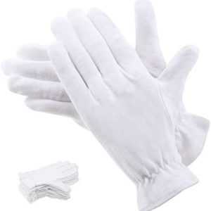 100% Cotton Gloves for Dry Hands Eczema, Selizo 10 Pairs White Cotton Gloves for Women Dry Hands Moisturizing Cosmetic Sensitive Irritated Skin Spa