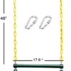 17.6" Monkey Bars for Kids Swing Set Accessories Outdoor - Trapeze Swing Bar for Playground Accessories with 48" Coated Chains 2 Snap Hooks - Hanging bar for Kids Jungle Gym Accessories (Green) - Image 2
