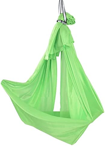Luroze Aerial Yoga Hammock, High Strength Nylon Breathable Training Hammock Soft and Comfortable Relieve Pain Pilates Silk Swing Set for Yoga, Swing, Fitness(Green) - Image 9