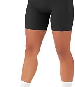SUUKSESS Women Cross Workout Shorts with Pockets 5" High Waist Booty Biker Short