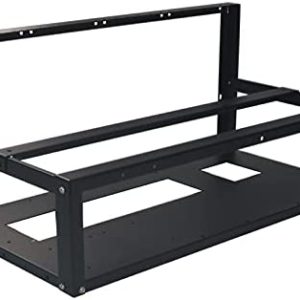 WOOCHOO Mining Rig Frame - 6/8 GPU Steel Open Air Miner Computer Case for Crypto Coin Currency Bit ETH ETC ZEC Accessories Tools，（Fans & is not Included） black 53.4 x 29 4.4 cm