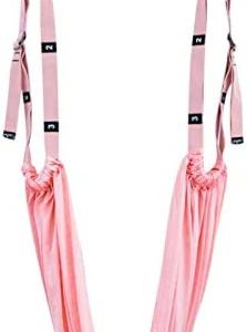 Flurries👍 Aerial Yoga Door Hanging Trapeze Sling Kit - Air Flying Yoga Hammock Swing Set - Antigravity Inversion Tool - Gravity Yoga Exercise Flexibility Trainer for Beginner Gym Home Fitness (Pink)