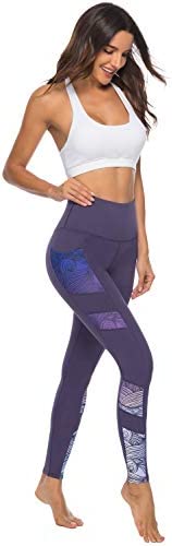 PERSIT Women's Printed Yoga Pants with 2 Pockets, High Waist Non See-Through Tummy Control 4 Way Stretch Leggings - Image 6