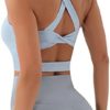 Sports Bras for Women Criss-Cross Back Padded Workout Tank Tops Medium Support Crop Tops for Women - Image 4
