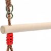 AIIAJJE Trapeze bar for Kids Trapeze Swing bar with Rings& Locking Carabiners for Indoor Jungle Gym Play Set and Outdoor Playground for Swingset ,Ninja line Backyard (Red) - Image 3