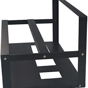 Mining Rig Frame Up to 6/8 GPU, Steel Open Air Miner Mining Frame Rig Case for Crypto Coin Currency Mining, ETH Ethereum Bitcoin Mining Accessories Tools