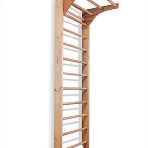CleverWood Wooden Swedish Ladder, Stall Bars Set for Physical Therapy & Gymnastics
