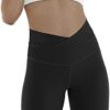 ODODOS Women's Cross Waist Yoga Leggings with Inner Pocket, Sports Gym Workout Running Pants -Inseam 25" /28" - Image 3