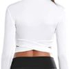 Women Workout Crop Tops Tummy Cross Sport Shirt Athletic Yoga Gym Activewear Tops - Image 3