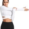 Women Workout Crop Tops Tummy Cross Sport Shirt Athletic Yoga Gym Activewear Tops - Image 4