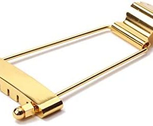 Alnicov 6 String Guitar Trapeze Tailpiece Bridge for Jazz Archtop Guitar Replacement - Gold