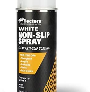 Non Slip Spray (White) by SlipDoctors | Perfect for Bathtubs, Showers, Wet or Slippery Surfaces to Prevent Slip & Fall Accidents. Provides a Textured, Barefoot Friendly Surface.