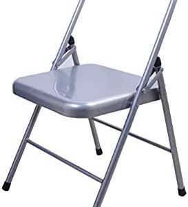 YOGIKUTI Silver Yoga Chair, Metal Yoga Chair, Iyengar Yoga Chair, Yoga Chair, Backless Yoga Chair,