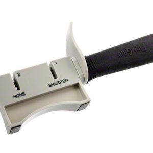 Tablecraft E5698 Hand Held Twice-Sharp Knife Sharpener with Firm Grip Handle, Black