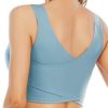 TASADA V-Neck Sports Bras for Women - Wirefree Padded Yoga Bra Running Workout Aesthetic Crop Tank Tops - Image 3