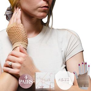 Wrinkle Patches for Dry Hands - 4PAIRS Silicone Wrinkle Patches w/ 1PAIR Gloves to Hold the Hand Wrinkle Pad in Place- Perfect With Chest Wrinkle Pads, Face Wrinkle Patches or Neck Wrinkle Patches