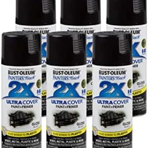 Rust-Oleum 249122-6 PK Painter's Touch 2X Ultra Cover, 6 Pack, Gloss Black