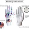 Golf Gloves Women Pair with Ball Markers Soft Leather Pair Both Hand All Weather Grip Non Slip Breathable Glove for Ladies Girls Size S M L XL - Image 2